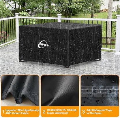 Patio Furniture Covers Waterproof Winter, Heavy-Duty 420D Outdoor Patio Furniture Set Covers, No Tears Anti UV No Fading (49" L x 49" W x 28" H)