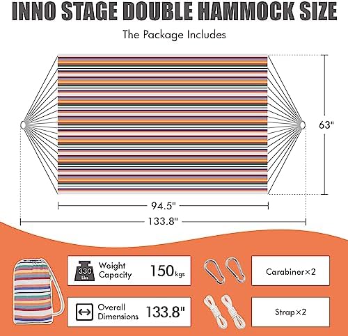INNO STAGE Double Hammock with Tree Straps, Extra Large 2 Persons Hammock
