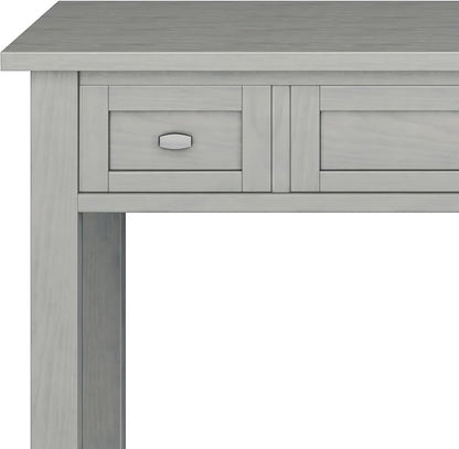 SIMPLIHOME Warm Shaker Desk - 48 Inch Wide Solid Wood Writing Desk in Fog Grey, Transitional Home Office Computer Table for Workspace or Study with Flip-Down Keyboard Tray and 2 Drawers