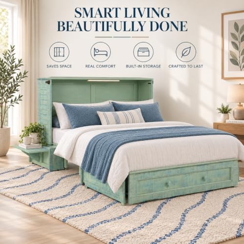 Night & Day Furniture Poppy Skye with Mattress Murphy Cabinet Bed, Queen,