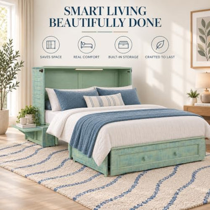 Night & Day Furniture Poppy Skye with Mattress Murphy Cabinet Bed, Queen,