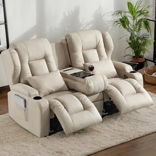 SAMERY 67.6" RV Loveseat Recliner Sofa, Manual Reclining Loveseat