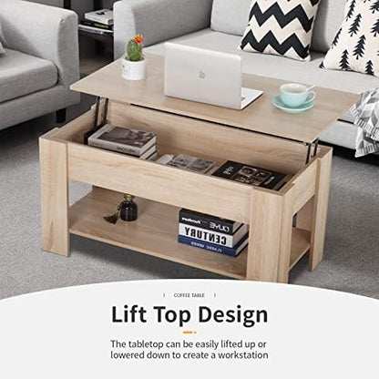 FDW | 39" Lift Top Coffee Table | Gray | with Hidden Storage