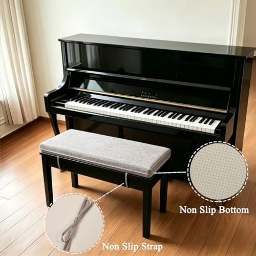 Piano Bench Cushion 36x14 Inch for Indoor with Non Slip Bottom,Light Brown