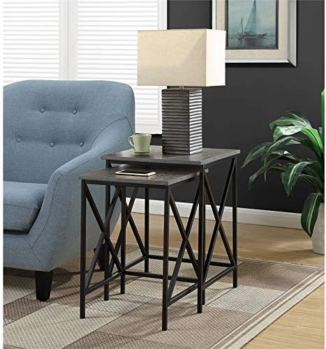 Convenience Concepts Tucson Nesting End Tables, Weathered Gray / Black