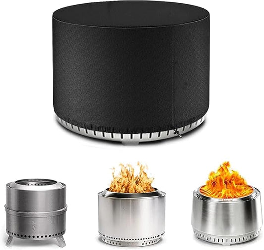 Fire Pit Cover Round for Solo Stove Yukon 27 inch-30 inch, Waterproof Smokeless Fire Pit Cover, Fits for Gas/Table/Bowl Fire Pits - 30 inch D X 18 inch H