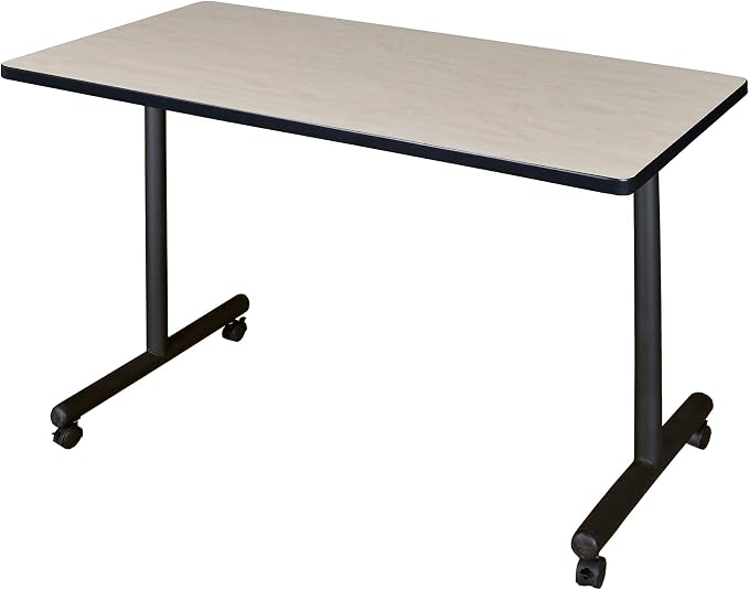 Romig Axis-Pro 48 x 24 in. Mobile T-Base Training Seminar Table- Maple