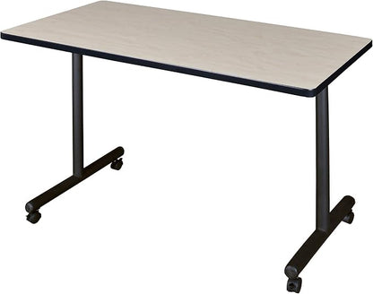 Romig Axis-Pro 48 x 24 in. Mobile T-Base Training Seminar Table- Maple