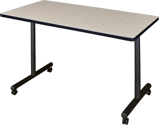 Romig Axis-Pro 48 x 24 in. Mobile T-Base Training Seminar Table- Maple