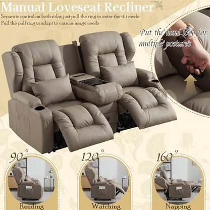 SAMERY 67.6" RV Loveseat Recliner Sofa, Manual Reclining Loveseat