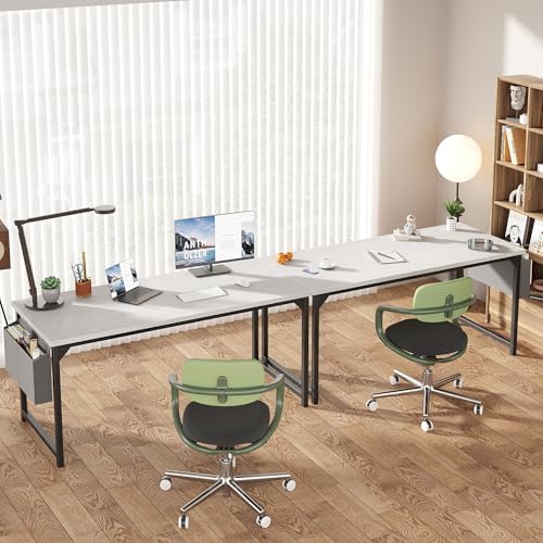 OLIXIS Computer Desk, 63 Inch Gaming Desks for Home Office, All White