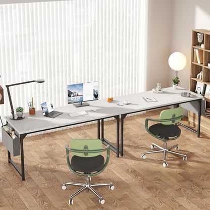 OLIXIS Computer Desk, 63 Inch Gaming Desks for Home Office, All White