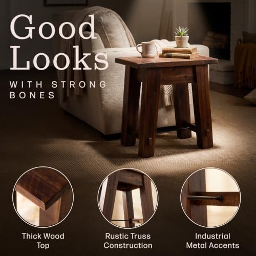 Alaterre Furniture Durango Solid Wood End Table Set of 2, Natural, 27”