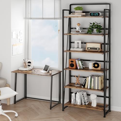 No Assembly Folding Bookshelf for Living Room,Collapsible Book Shelf for Home Office, Portable Bookcase Storage Organizer Rack Shelves