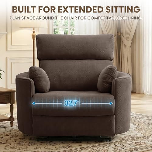 400-550 LBS Oversized Power Recliner, 32.7" Seat, Big & Tall, USB