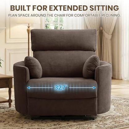 400-550 LBS Oversized Power Recliner, 32.7" Seat, Big & Tall, USB