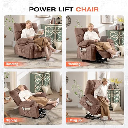 MAHOMICO Power Lift Recliner Chair with Massage and Heat for Elderly