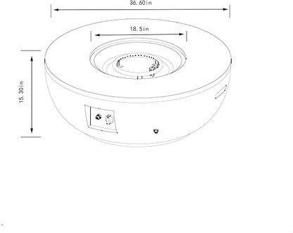 36" Propane Gas Fire Pit Table Set, 50000 BTU Round Steel Outdoor Fire Pit with Tank Holder & Lid, Patio Fire Table for Backyard, Deck, Garden, Grey