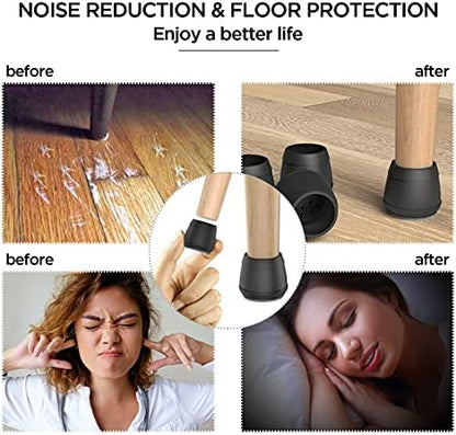 Extra Large Chair Leg Floor Protectors,(Fit 2.36-3.03", Black).