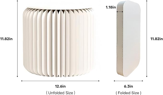 NOONTIDE Folding Stool - 12Inch Home Furniture 660lb Load Capacity Foldable Paper Stool Eco-Friendly Kraft Paper Honeycomb Design,Foldable to 1.2",Brown Modern Minimalist Stool for Living Room(White)