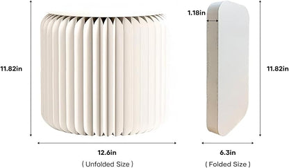 NOONTIDE Folding Stool - 12Inch Home Furniture 660lb Load Capacity Foldable Paper Stool Eco-Friendly Kraft Paper Honeycomb Design,Foldable to 1.2",Brown Modern Minimalist Stool for Living Room(White)