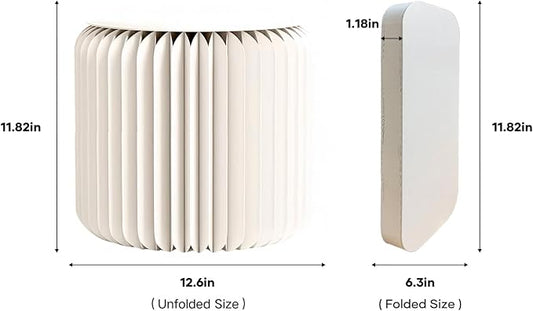 NOONTIDE Folding Stool - 12Inch Home Furniture 660lb Load Capacity Foldable Paper Stool Eco-Friendly Kraft Paper Honeycomb Design,Foldable to 1.2",Brown Modern Minimalist Stool for Living Room(White)
