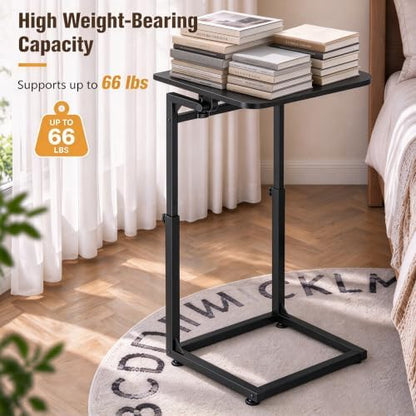 TV Tray Table for Couch,Adjustable C Table,Couch Table for Eating