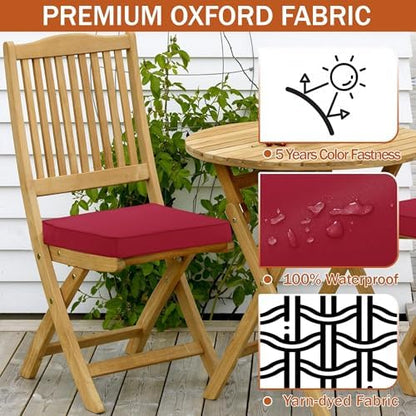Outdoor Chair Cushions Set of 4, 19 x 19 x 3 Inch Seat Pads