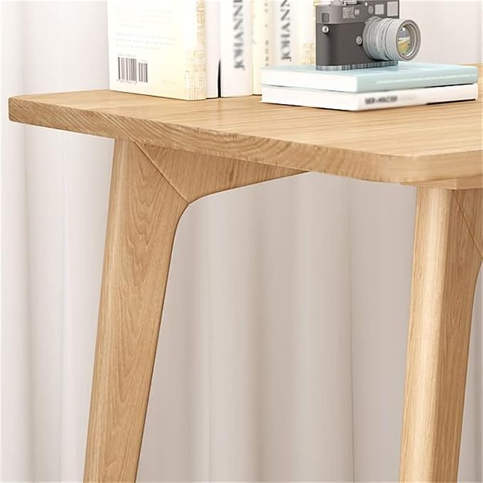 LAKIQ Pine Solid Wood Writing Desk Modern Rectangular Home Office Working Table Desktop Computer Desk Home Writing Table for Small Space-Table Only (Walnut,79" L x 20" W x 30" H)