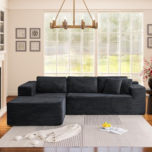 HOMREST 106" Cloud Sectional Boneless Couch, L-Shape Modular Sectional Sofa