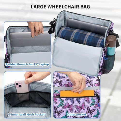Wheelchair Bags to Hang on Back, Wheel Chair Accessories Storage Bag