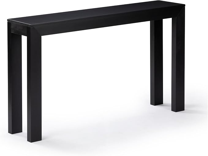Plank+Beam Modern Solid Wood Console Table, 56 Inch, Sofa Table, Narrow Entryway Table for Hallway, Behind the Couch, Living Room, Foyer, Easy Assembly, Black