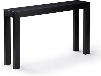 Plank+Beam Modern Solid Wood Console Table, 56 Inch, Sofa Table, Narrow Entryway Table for Hallway, Behind the Couch, Living Room, Foyer, Easy Assembly, Black
