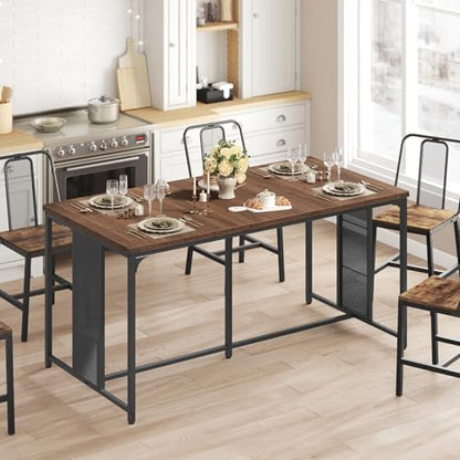 63" Dining Table for 6-8 People, Modern Large Kitchen Table