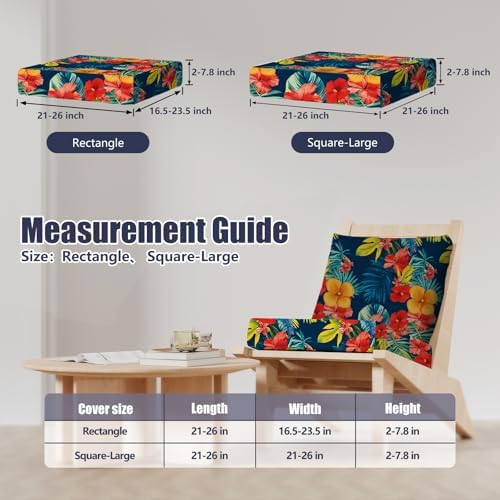 8Pcs Outdoor Cushion Covers, Stretch Patio Furniture Couch Chair Slipcovers