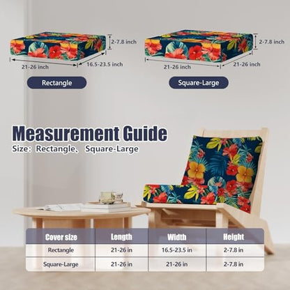 8Pcs Outdoor Cushion Covers, Stretch Patio Furniture Couch Chair Slipcovers