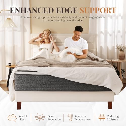 CH CHARME HOUSE King Size Mattress, 10 Inch Hybrid Mattress King Size