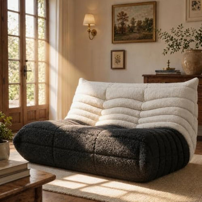 Loveseat Bean Bag Chair for Adults, Comfy Beanbag with Memory Foam