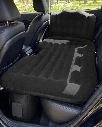 Umbrauto Back Seat Car Air Mattress: Cordless Inflatable SUV Car Camping Bed for Truck Van with Built-in Air Pump, Thickened Double-Sided Flocking Travel Car Sleeping Pad