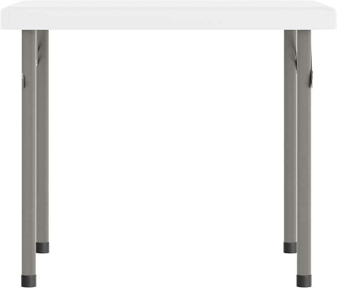 Flash Furniture Paige 24x24 Kids Folding Table with Locking Legs, Commercial Grade Table Recommended for Ages 2-4 in Granite White