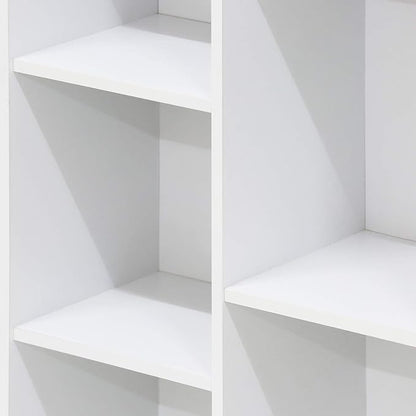 Furinno LUDER Book Shelf, 7-Cube Bookshelf, Bookcase with Open Shelves, 9.4 x 19.5 x 41.7, Easy Assembly, for Living Room, Bedroom, Home Office, White