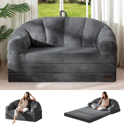 MAXYOYO Folding Sofa Bed with Backrest, Boneless Fold Out Couch with Handle