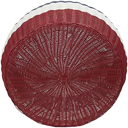Household Essentials Red, White & Blue Resin and Iron Low Table