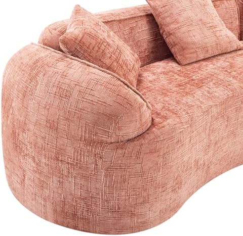 109" Curved Modular Boneless Sofa 4-Seat Compressed Foam Cloud Couch
