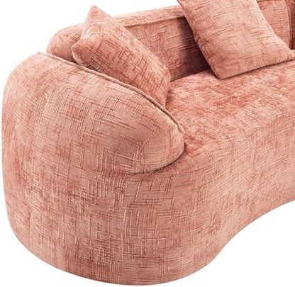 109" Curved Modular Boneless Sofa 4-Seat Compressed Foam Cloud Couch