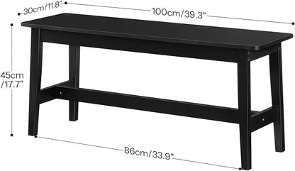HOOBRO 39.3'' Bamboo Dining Bench, Farmhouse Kitchen Table Bench, Kitchen & Living Room Furniture, Easy to Assemble, Sturdy and Stable, Black BK03CD01G2