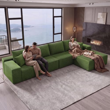 96" Boneless Sectional Couches, Cloud Sofas for Living Room