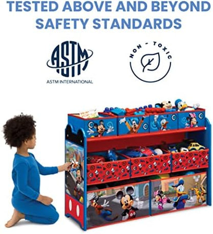 Disney Mickey Mouse Deluxe 9 Bin Design and Store Toy Organizer by Delta Children, Greenguard Gold Certified