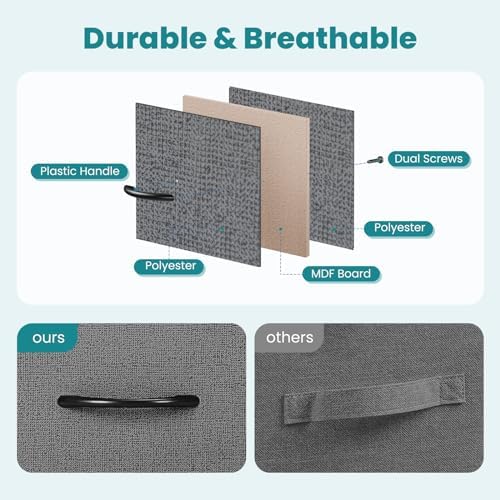 OLIXIS 7 Drawer Fabric Dresser for Bedroom, Clothes Storage Tower, Gray