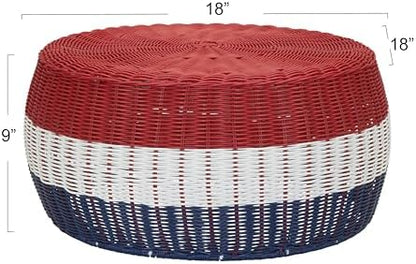 Household Essentials Red, White & Blue Resin and Iron Low Table